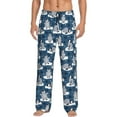 thumbnail image 2 of Goofa Snow Penguin Printed Soft Pajama Pants for Men, Wide Leg Comfy Casual Lounge Yoga Pants-Large, 2 of 9