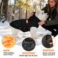 thumbnail image 2 of Chaqueta acolchada para perros impermeable, cortavientos y cálida, negra, XXL, 2 of 8