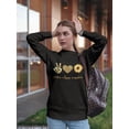 thumbnail image 2 of Peace, Love And Sunshine Women Sweatshirt, Female 3X-Large, 2 of 4
