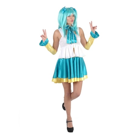 HPO Adult Women's School Idol 3Pc Costume | White Blue Halloween Costume