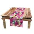 thumbnail image 1 of Garden Art Table Runner, Wildflowers Pattern with Colorful Leaves and Paint Splashes Background Spring, Dining Room Kitchen Rectangular Runner, 3 Sizes, by Ambesonne, 1 of 2
