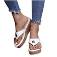 thumbnail image 4 of LEEYNEER Women Sandals Clearance 2023! Women‘s Flip-Flops Extremely Comfy Slides Sandals New Sloping Heel Casual Toe Sandals Clip Toe Slippers Summer Athletic Outdoor Beach Sandals, 4 of 6