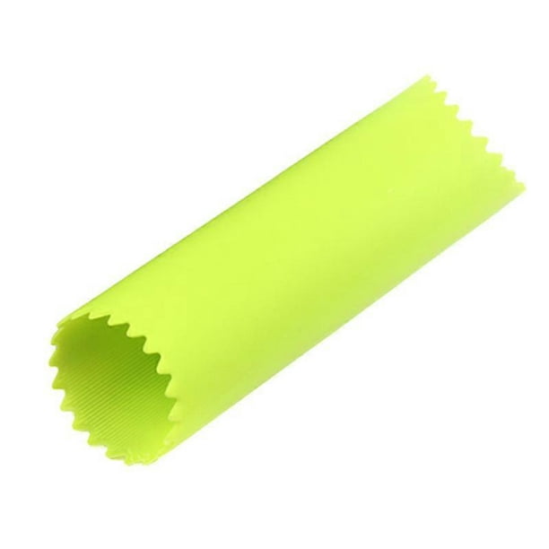 2-Piece Green Garlic Professional Stainless Steel and Silicone Garlic Peeler - Peels and Crushes Garlic in Seconds - Extremely Easy to Clean - Stainle