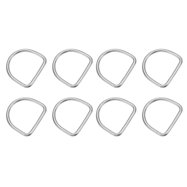 Uxcell Metal D-Rings, 304 Stainless Steel D Ring Welded Solid Dee Rings DIY Accessories for Dog Collars 3x30mm