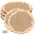 thumbnail image 1 of Milisten 5 Pcs Pépites de Point de Croix Rond Fait Main DIY Pépites de Bois Pendentifs de Point de Croix, 1 of 6