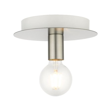 1 Light Flush Mount in Contemporary Style 8 inches Wide By 3.75 inches High-Brushed Nickel Finish Bailey Street Home 218-Bel-4363030