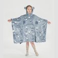 thumbnail image 3 of Marina Decoration Glow in the Dark Blanket Wearable Hoodie for Kids Girls Oversized Woven Fluffy Plush Soft Warm Cozy Flannel Fleece Hooded Sweatshirt with Giant Pocket, 110 x 75 cm Grey Astronaut, 3 of 9