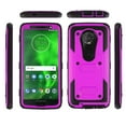 thumbnail image 5 of Goldcherry For Motorola Moto G6 Case 2018,Triple Protection Heavy Duty Rugged Shockproof Full Body Protective Case with Belt Rotating Clip & Kickstand & Protector for Moto G6 (Purple), 5 of 7