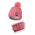 thumbnail image 4 of Bufanda de punto para mujer Conjunto de gorro Invierno Cálido Venonat Gorros Bufandas Rosado Zulema Gorro con pompones, 4 of 6