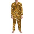 thumbnail image 3 of Fotbe Bright Shiny Golden Pijama de Hombre con Estampado de Manga Larga, Conjunto de 2 Piezas, Ropa de Dormir Suave y Cómoda con Bolsillos-X-Large, 3 of 7