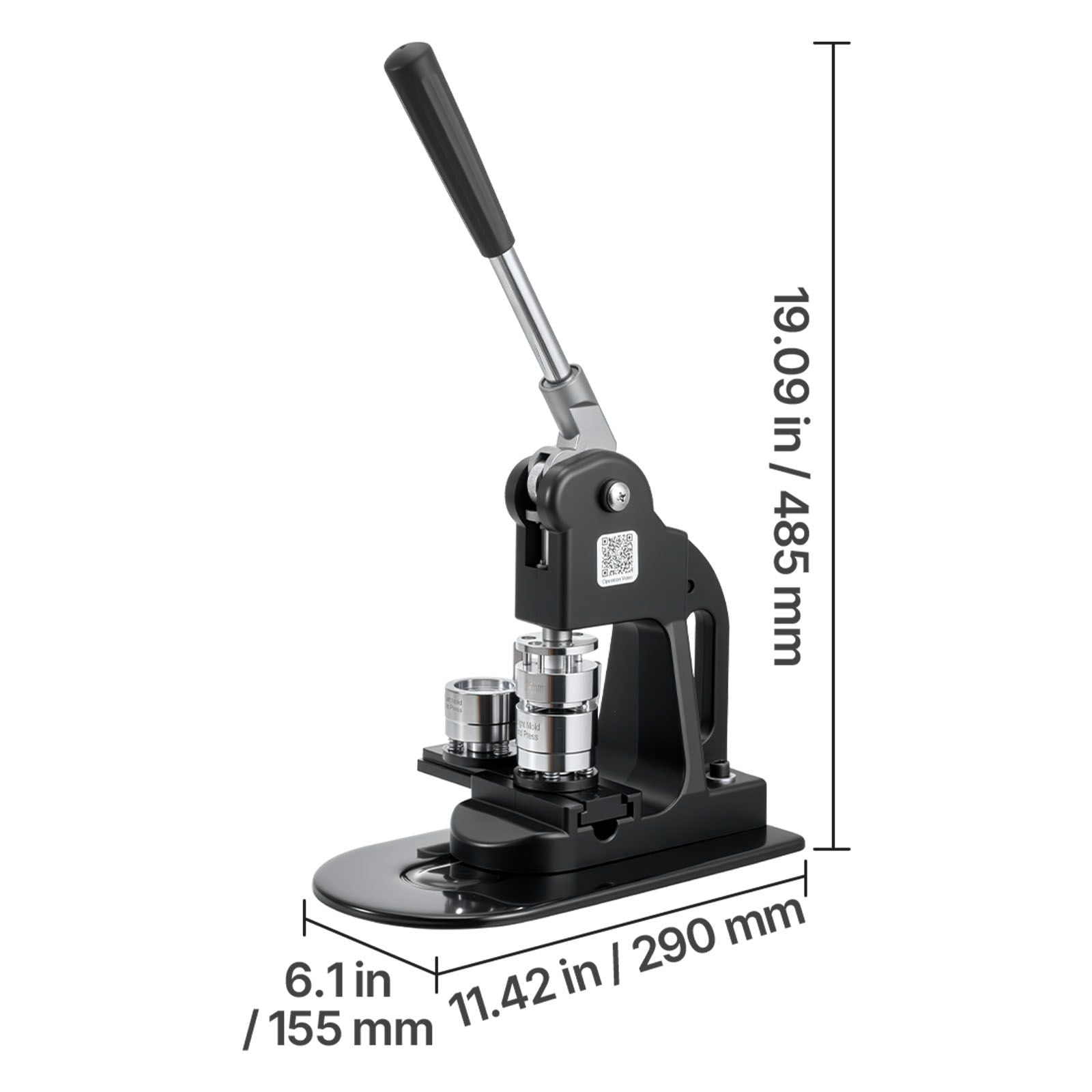 Button Maker Machine 1 Inch, Pin Badge Maker with 500 Parts, Circle Cutter Ergonomic Handle for DIY Personalized Badges