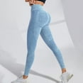 thumbnail image 6 of Outfmvch Women's High Waist Workout Leggings Cellulite Leggings for Women No Front Seam Tummy Control Yoga Pants Compression Tights for Fitness Gym Yoga Pants Women A2 Sky Blue S-2XL, 6 of 9