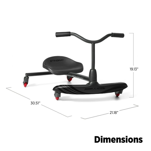 Radio Flyer Stingray, Caster Scooter Ride-On for Kids with Handles