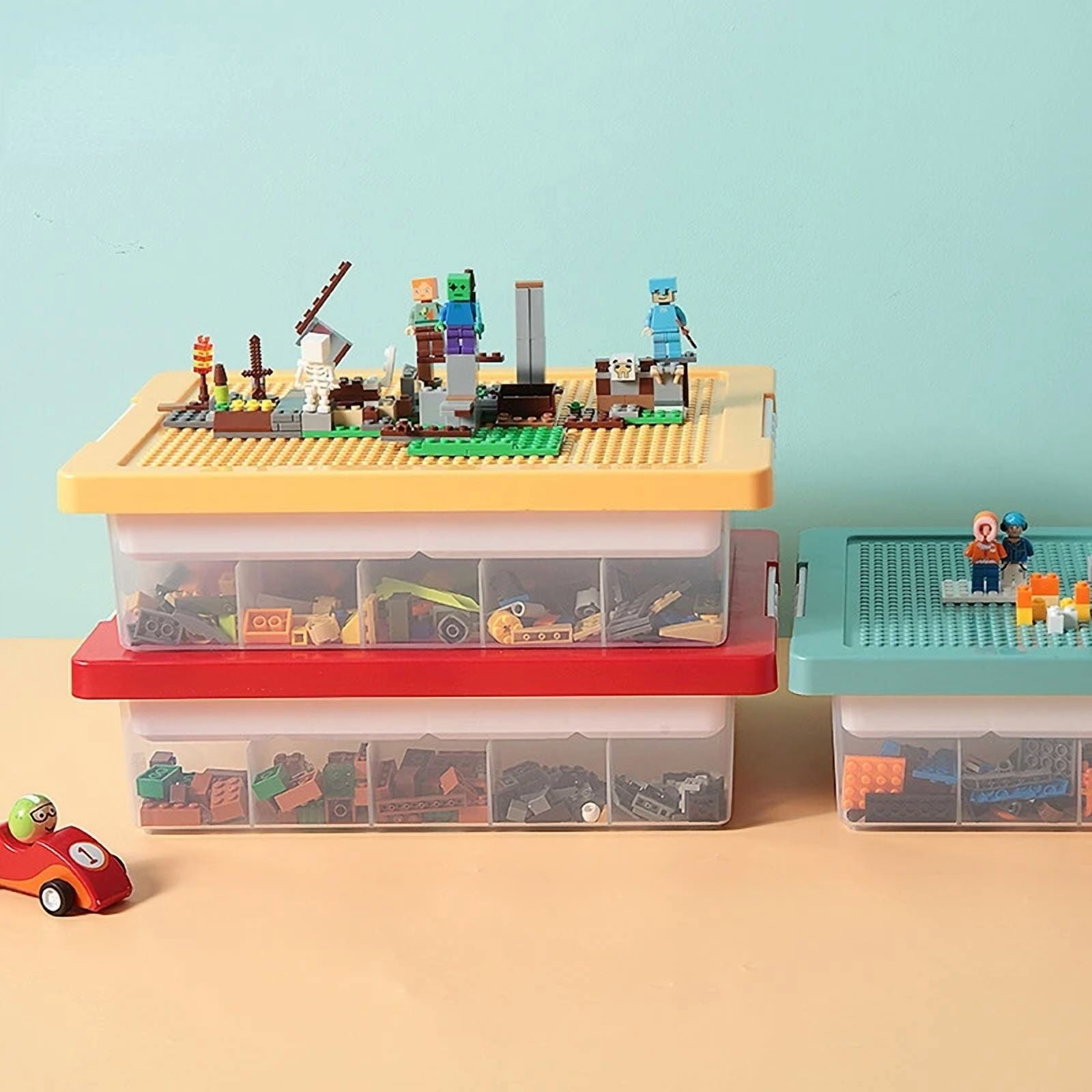 CHUNYAN Kids Building Blocks Lego Storage Box Plastic Container 2 Layer Removable Lids Toy Storage Organizer Box Organizador Home Gadget