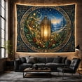 thumbnail image 6 of Glowing Vintage Lantern in Snowy Forest, Mystical Fantasy Style for Fantasy Art Lovers, Lantern Wall Art, Christmas Gift, Tapestry Wall Hanging for Bedroom and Living Room, 6 of 7