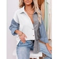 thumbnail image 3 of Yesfashion Womens Corduroy Button Down Shacket Long Sleeve Corduroy Light Shirt Jacket Tops, 3 of 5