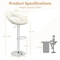 thumbnail image 5 of Topbuy Set of 2 PU Leather Bar Stools Adjustable Kitchen Counter Chairs White, 5 of 9