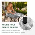 thumbnail image 4 of Round Outdoor Tablecloth with Umbrella Hole and Zipper, Modern Minimalist Tablecloth with Elastic Waterproof, Abstract Painting Texture Gray Patio Table Covers for 31" - 35" Picnic Pool Tables, 4 of 9