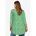 thumbnail image 2 of Ellos Women's Three-Quarter Sleeve Curved Hem Tunic, 2 of 3