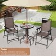 thumbnail image 4 of Costway 3 PCS Outdoor Bistro Dining Furniture Set with 1.57" Umbrella Hole Rippled, 4 of 10