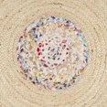 thumbnail image 2 of Indian Handwoven Braided Natural Jute with Ivory Cotton Jhalar Round Rug, Bedroom, Entryways, Dining Room, Hallways, Kids' Rooms, Size - (4' Round), 2 of 4