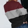 thumbnail image 5 of DHFJKG Women's Sports Quarter Zip Sweatshirt Color Block Loose Fit Stand Collar Long Sleeve Pullover Spring Stylish Tops, 5 of 6