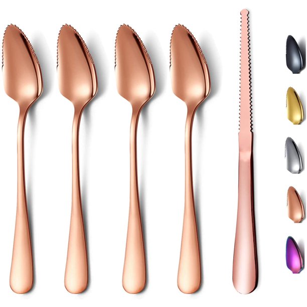 ReaNea Rose Gold Grapefruit Spoon Stainless Steel Cutlery Set of 5