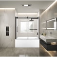 thumbnail image 2 of Kingston Brass KVTDE603121R0 60-Inch Acrylic Rectangular 3-Wall Alcove Tub Combo with Tub Door (Right Hand Drain) in White/Matte Black, 2 of 9