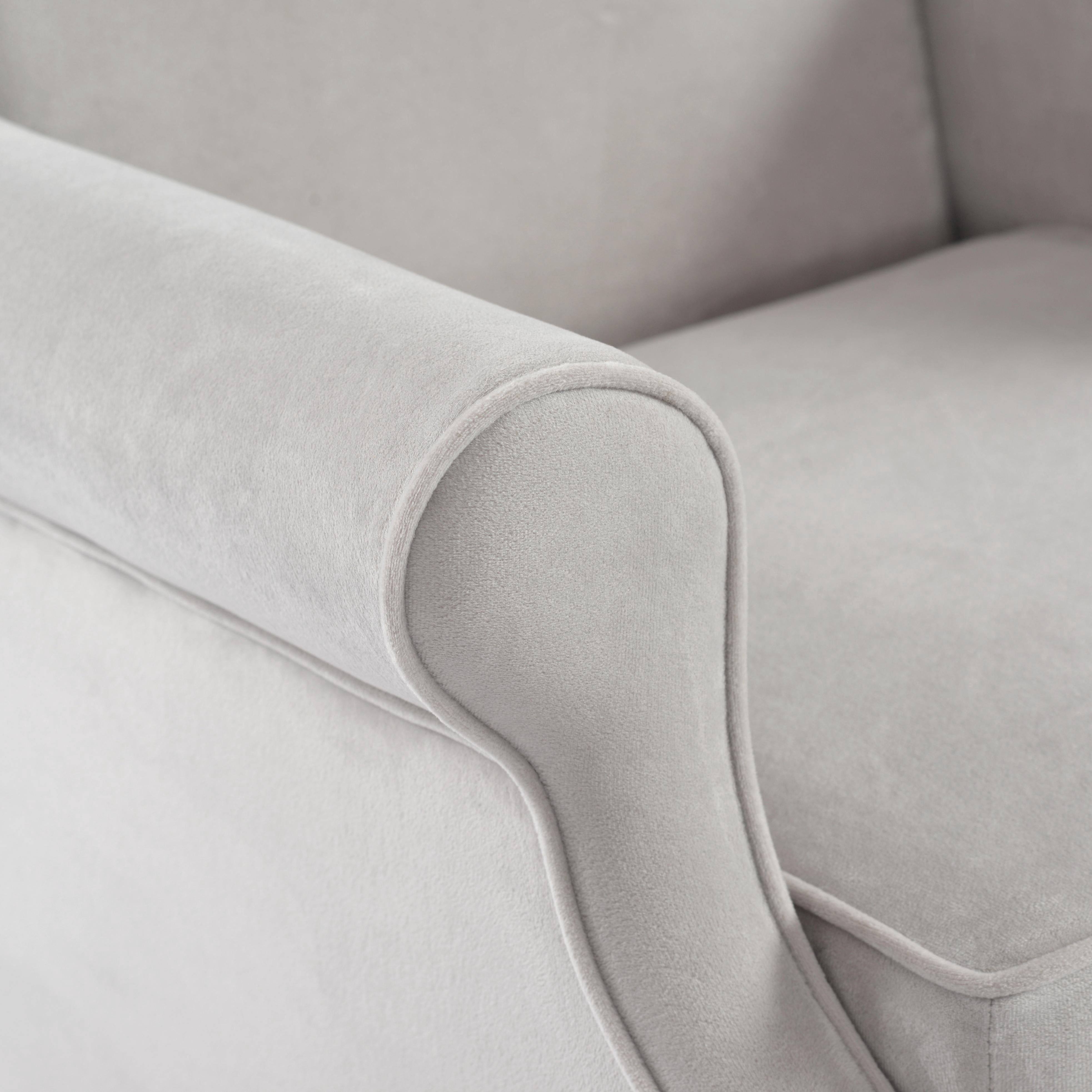 Haven Upholstered Premium Wingback Rocking Chair, High Back Accent Rocker for Nursery Living Room Bedroom, Solid Wood Curved Base (Dove Gray))