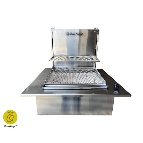 Double-Decker Griddles with Firebox - Charcoal Grill - Oca-Brazil