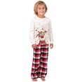 thumbnail image 4 of Xmarks Matching Family Pajamas Sets Christmas Pj's with Reindeer Print Long Sleeve Top and Plaid Printed Long Pant Holiday Home Xmas Family Sleepwear Set, 4 of 9