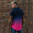 thumbnail image 3 of DPTALR Men's Summer Casual O-Neck Short Sleeve Patchwork Gradient T-shirt Top, 3 of 8