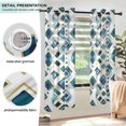 thumbnail image 3 of Yayeee Window Curtains Light Filtering 63"x42" Grommet Panel Pair Home Living Room Decor, Green Geometric Pattern, 3 of 7