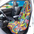 thumbnail image 3 of XYZCANDO Psychedelic Frog Car Seat Cover Waterproof Sweat Covers, Anti-Slip, Suitable for Van Truck Seat, Fit for Cars Trucks SUVs, 3 of 9