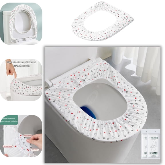 Disposable Toilet Seat Covers, Double Layer Waterproof Non-Woven Fabric, Individually Wrapped Hygienic Pads for Travel, Hotel & Public Restrooms
