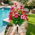 thumbnail image 4 of Artificial Orange Mum Topiary Outdoor Fall Decor with Ground Stake for Porch, Garden Planters, 4 of 7
