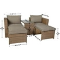 thumbnail image 5 of Emma + Oliver Gray/Natural Indoor/Outdoor Modular Loveseat Sofa Set with Ottomans and Glass-Top Table, 5 of 11