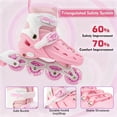 thumbnail image 5 of GAMBE Teen Inline Skates with Illuminating Wheels ,4-Size Adjustable Roller Skates for Women Adult(Pink,L), 5 of 9