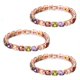 thumbnail image 1 of 3X Pulsera Brazalete Vinculado Cadena de Zirconia Cubica Regalo de Mujer de Moda para Nupcial, 18CM, 1 of 5