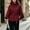 Wine, variant on Tops for Women Stand Collar Wool Blend Short Coat 3/4 Flare Sleeve Belted Waist Side Button Elegant Outerwear for Women Fashion