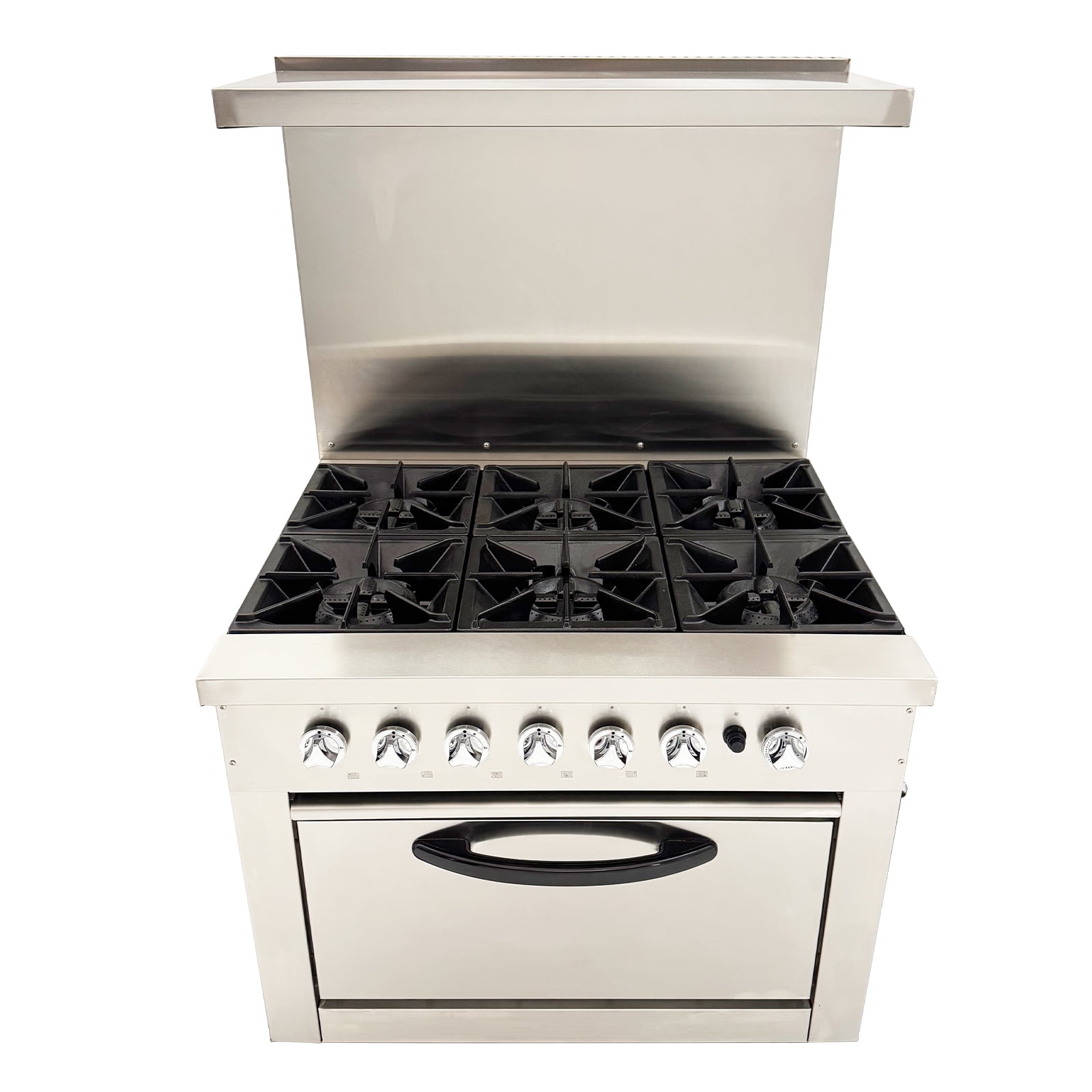 6 Heads Burner Gas Range Hot Plate Stove Kitchen Restaurant Cooker with Baking Oven