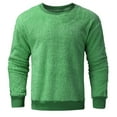 thumbnail image 4 of KHONTS,Men's Sherpa Loose Fit Hoodless Sweatshirts Warm Casual Fashion Pullovers Fall and Winter Plus Size Soft Comfy Tops Green M, 4 of 5