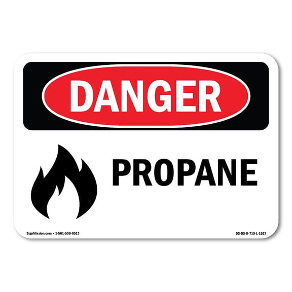 OSHA Danger Sign - Propane | Decal | Protect Your Business, Construction Site, Warehouse & Shop Area |  Made in The USA