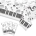 thumbnail image 1 of shiyou-3Pcs Music Notes Tablecloth Disposable Plastic Musical Notes Table Cover Black White Music Notes Tablecover Piano Music Table Cover for Music Themed Party Decorations, 1 of 4