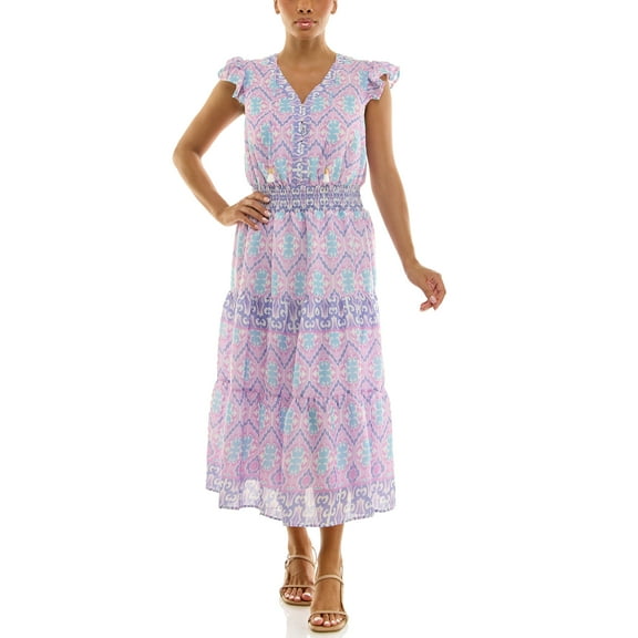 Nanette Lepore Women's Flutter Sleeve Tassel Midi Dress, Sizes XS-XXXL