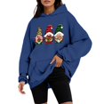 thumbnail image 1 of Wyzesi Chandails en Molleton pour Femmes Automne Orange Noël Chandail en Molleton Manches Longues Imprimé Lettre Décontracté Motif Mignon Noël Imprimé Col Rond Pull Automne, 1 of 4