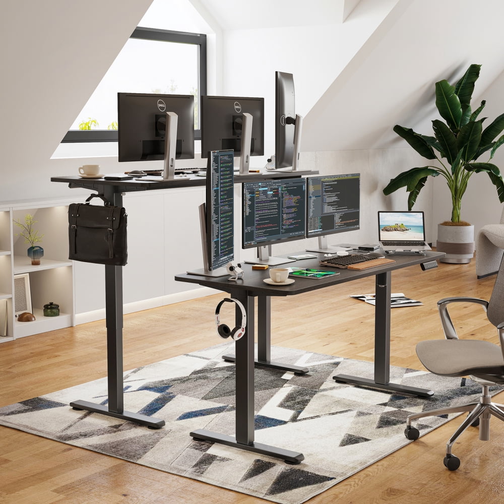 56"×24" Electric Standing Desk, Height Adjustable Sit Stand Home Office Desk with Splice Board