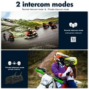Motorcycle helmet Bluetooth intercom, two-way 1500M intercom communication system, DSP noise reduction technology, IP65 waterproof, compatible with a wide range of helmets