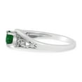 thumbnail image 4 of 10k White Gold Round Emerald And Diamond Ring, 4 of 6