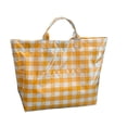 thumbnail image 2 of NexTorq Gingham Plaid PVC Tote Bag for Women, Letters Print Handbag Waterproof Plastic Hobo Handbag Summer Tote for Beach, Pool & Ideal Gift, Yellow, 2 of 7
